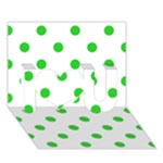 Polka Dots - Lime Green on White I Love You 3D Greeting Card (7x5)