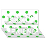 Polka Dots - Lime Green on White Best Friends 3D Greeting Card (8x4)