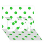Polka Dots - Lime Green on White BOY 3D Greeting Card (7x5)