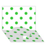 Polka Dots - Lime Green on White Circle Bottom 3D Greeting Card (7x5)