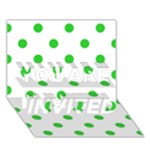 Polka Dots - Lime Green on White YOU ARE INVITED 3D Greeting Card (7x5)