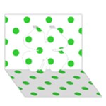Polka Dots - Lime Green on White Clover 3D Greeting Card (7x5)