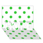 Polka Dots - Lime Green on White HOPE 3D Greeting Card (7x5)