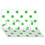 Polka Dots - Lime Green on White #1 DAD 3D Greeting Card (8x4)