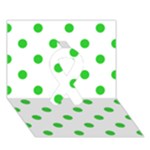 Polka Dots - Lime Green on White Ribbon 3D Greeting Card (7x5)