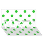 Polka Dots - Lime Green on White PARTY 3D Greeting Card (8x4)