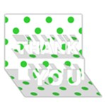 Polka Dots - Lime Green on White THANK YOU 3D Greeting Card (7x5)