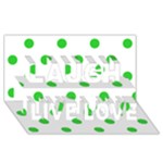 Polka Dots - Lime Green on White Laugh Live Love 3D Greeting Card (8x4)