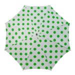 Polka Dots - Lime Green on White Golf Umbrella