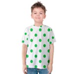 Polka Dots - Dark Pastel Green on White Kid s Cotton Tee