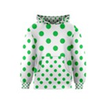 Polka Dots - Dark Pastel Green on White Kid s Pullover Hoodie