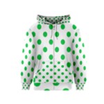 Polka Dots - Dark Pastel Green on White Kid s Zipper Hoodie