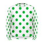 Polka Dots - Dark Pastel Green on White Men s Sweatshirt