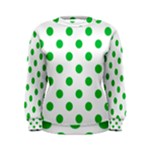 Polka Dots - Dark Pastel Green on White Women s Sweatshirt