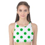 Polka Dots - Dark Pastel Green on White Tank Bikini Top