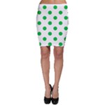 Polka Dots - Dark Pastel Green on White Bodycon Skirt