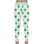 Polka Dots - Dark Pastel Green on White Yoga Leggings