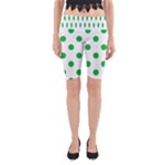 Polka Dots - Dark Pastel Green on White Yoga Cropped Leggings