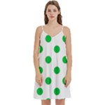 Polka Dots - Dark Pastel Green on White Women s Reversible Sports Bra with Border