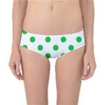 Polka Dots - Dark Pastel Green on White Classic Bikini Bottoms