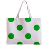 Polka Dots - Dark Pastel Green on White Zipper Mini Tote Bag