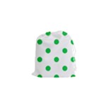 Polka Dots - Dark Pastel Green on White Drawstring Pouch (XS)