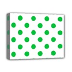 Polka Dots - Dark Pastel Green on White Deluxe Canvas 14  x 11  (Stretched)