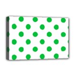 Polka Dots - Dark Pastel Green on White Deluxe Canvas 18  x 12  (Stretched)