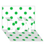 Polka Dots - Dark Pastel Green on White BOY 3D Greeting Card (7x5)