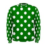 Polka Dots - White on Green Men s Sweatshirt