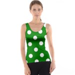 Polka Dots - White on Green Tank Top