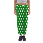 Polka Dots - White on Green Women s Jogger Sweatpants