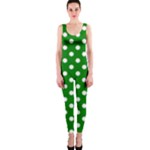 Polka Dots - White on Green OnePiece Catsuit