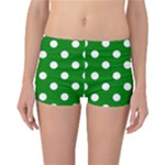 Polka Dots - White on Green Reversible Boyleg Bikini Bottoms