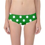 Polka Dots - White on Green Classic Bikini Bottoms