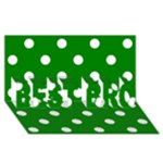 Polka Dots - White on Green BEST BRO 3D Greeting Card (8x4)