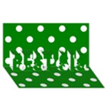Polka Dots - White on Green BEST SIS 3D Greeting Card (8x4)