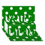 Polka Dots - White on Green You Did It 3D Greeting Card (7x5)