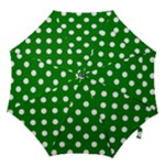 Polka Dots - White on Green Hook Handle Umbrella (Small)
