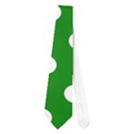 Polka Dots - White on Green Necktie (One Side)