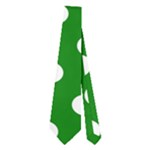 Polka Dots - White on Green Necktie (Two Side)