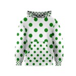 Polka Dots - Green on White Kid s Pullover Hoodie