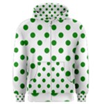 Polka Dots - Green on White Men s Zipper Hoodie