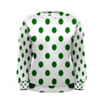 Polka Dots - Green on White Women s Sweatshirt