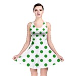 Polka Dots - Green on White Reversible Skater Dress