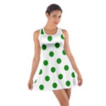 Polka Dots - Green on White Cotton Racerback Dress