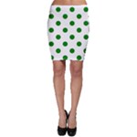 Polka Dots - Green on White Bodycon Skirt