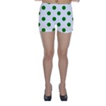 Polka Dots - Green on White Skinny Shorts