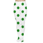Polka Dots - Green on White Women s Tights