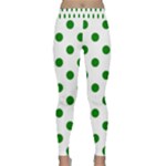 Polka Dots - Green on White Yoga Leggings